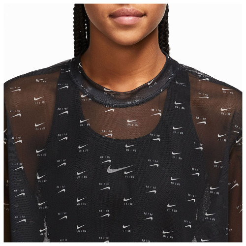 Nike Γυναικεία κοντομάνικη μπλούζα W Sportswear Air AOP Mesh SS Crop Top